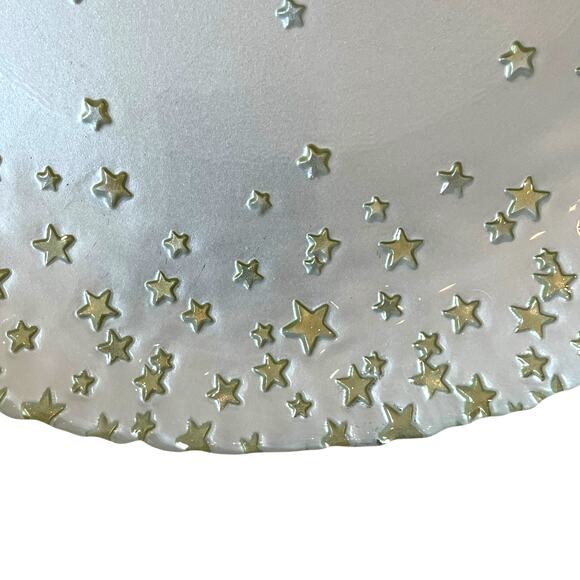 Artistic Accents Hand Decorated 13” Turkish Glass Plate Gold Stars NEW - Picture 4 of 7